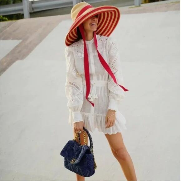 Hemant & Nandita Ruby Mini Dress Embroidered in White Cream size Small - Picture 5 of 12